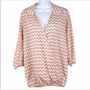 MM MM MM chevron blouse top L